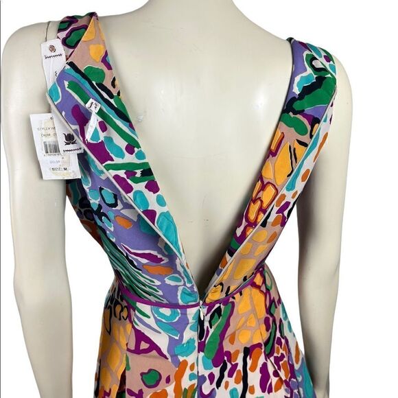 Willow & Clay Colorful Sleeveless V-Neck A-Line with Hi-Low Hemline Size M (6) - Picture 6 of 7
